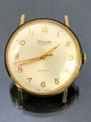 9ct Gold cased watch by NIVADA, 17 Jewels with INCABLOC workings