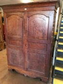 Small armoire with internal shelves and drawers, approx 122cm x 46cm x 184cm tall (A/F)