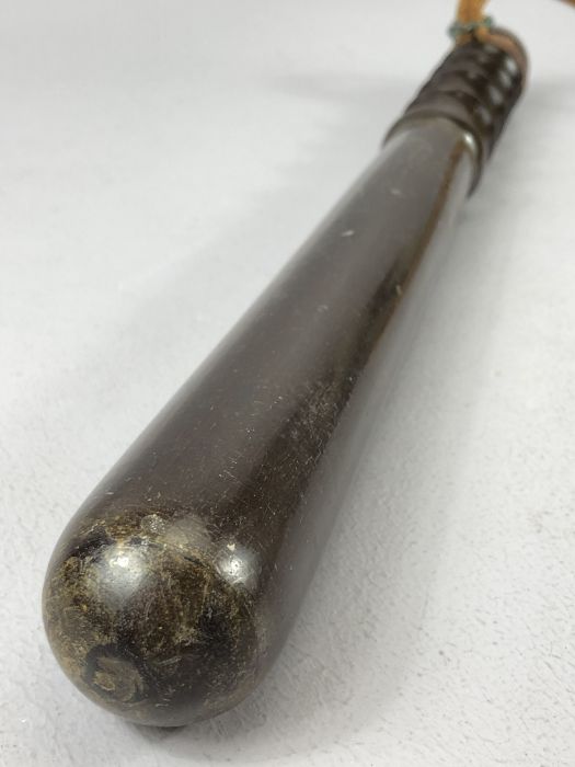 c1950s Bristol Police Constabulary wooden truncheon / baton. Stamped ' BC ' with Ribbed handle, with - Image 4 of 4
