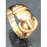Fully hallmarked 9ct Rose Gold Ring in the style of a Belt size approx 'L' & 4.2g