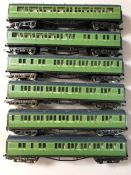 Rake of six OO/HO gauge carriages