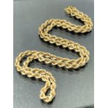9ct Gold twisted Rope style necklace approx 46cm long and 5.5g