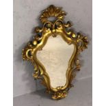 Ornate gilt wood framed decorative mirror approx 60cm tall