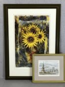 Two framed and signed limited edition prints: 'Sunflowers in a Vase' by Peter McCarthy and 'New York