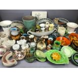 Good collection of ceramics to include: Chameleon Ware hand painted vase, Sylvan Ware vase, two