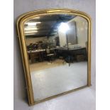 Large Antique gilt over mantel mirror, approx 135cm x 162cm