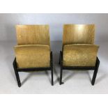 Pair of vintage / retro wooden chairs with folding seats, each approx 75cm in height at back