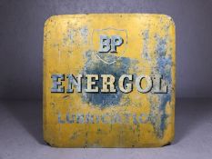 Large BP Energol Motor Oil vintage painted sign approx 81cm x 81cm