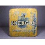 Large BP Energol Motor Oil vintage painted sign approx 81cm x 81cm