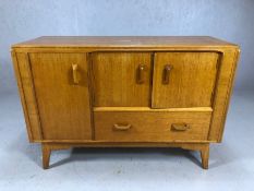 Mid Century G-Plan sideboard with two cupboards and drawer, on tapering legs, approx 122cm x 45cm