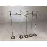 Set of five decorative metal hanging display stands, possibly for Jewellery, each approx 66cm in