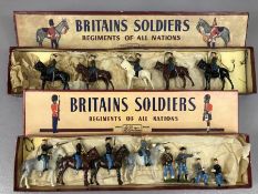Vintage Toys W Britains Regiments of all Nations two mounted Horseback regiments to include 2028 Red