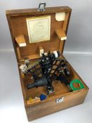 Sextant in wooden box, marked 'Sun Prince' (A/F)