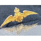 Militaria: Gold First World War RFC Royal Flying Corp lapel badge marked to Reverse 9ct (9ct Gold)