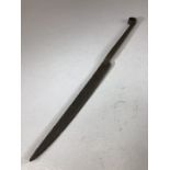 Celtic ring pommel iron dagger / knife with curved blade, approx 33cm in length