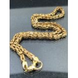 Gold 375 multi link chunky Gold necklace approx 44cm long and 36.8g