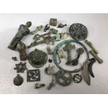 Collection of artefacts, circa 25 pieces, of varying ages, some possibly metal detecting finds,