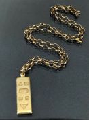 9ct Gold chain with a 9ct Gold pendant in the form of a Pendant approx 12.9g