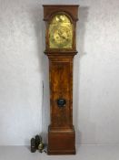 18th Century longcase eight day clock with brass dial, marked Tempus Fugit and signed by clock maker