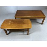 Two Mid Century coffee tables, the largest approx 118cm x 58cm x 40cm tall