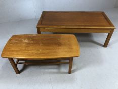 Two Mid Century coffee tables, the largest approx 118cm x 58cm x 40cm tall