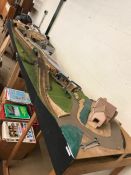 Mobile OO/HO model railway layout in four sections which fold and fit together to make boxes for