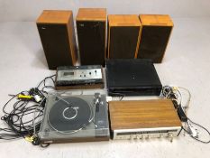 Collection of HI-Fi equipment to include Pioneer turntable PL-1120, Sony CD player CDP/C365 five