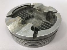 Vintage ashtray formed from an engine piston, approx 14cm in diameter