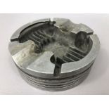 Vintage ashtray formed from an engine piston, approx 14cm in diameter