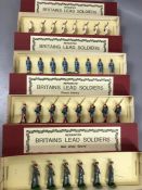Four sets of Repainted Britains Lead Soldiers to include French Infantry, Egyptian Infantry, USA