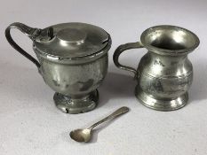 Victorian pewter spirit measure marked Harry Mason LL Birmingham, approx 6cm in height and an