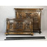 Ornately carved wooden Breton marriage bed, approx DIMENSIONS NEEDED