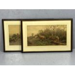 DAVID BATES (1840-1921), pair of watercolours of country scenes, each approx 55cm x 29cm, framed and