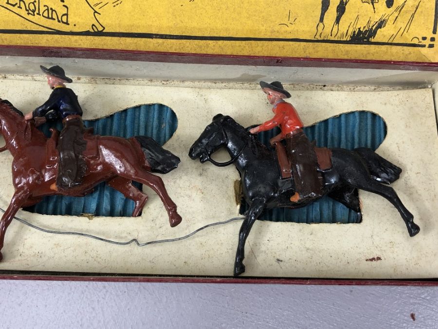 Vintage Toys W Britains No 179 mounted Cowboys and John Hill & Co Cowboy Indian set C12 - Image 5 of 9