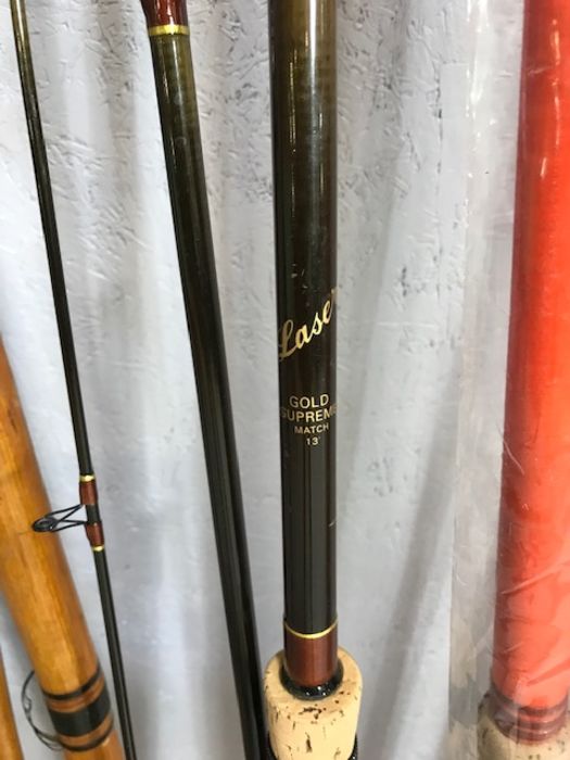 Good Collection of approx 11 fishing rods to include split cane rods, telescopic rods and fishing - Image 4 of 11