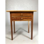 Occasional table with two drawers, approx 60cm x 47cm x 68cm tall