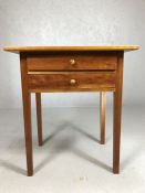 Occasional table with two drawers, approx 60cm x 47cm x 68cm tall