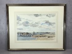 ROBERT PURVES FLINT (Scottish, 1883 - 1947), 'Warkworth Harbour', signed and titled in pencil, 1919,