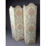 Four section screen / room divider in floral fabric, approx 168cm tall x 165cm wide (fully