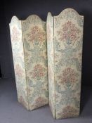 Four section screen / room divider in floral fabric, approx 168cm tall x 165cm wide (fully