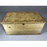 Antique pine blanket box, approx 88cm x 49cm x 42cm tall