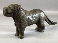 Vintage cast metal nut cracker in the form of a dog, approx 30cm in length