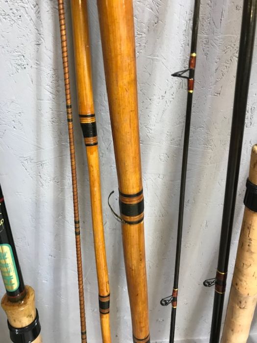 Good Collection of approx 11 fishing rods to include split cane rods, telescopic rods and fishing - Image 3 of 11