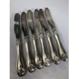 Set of six Walker & Hall Butter knives