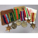 Collection of WWII medals Awarded to 908604 GNR E.C. Lawler R.A, The Defence Medal; War Medal; Italy