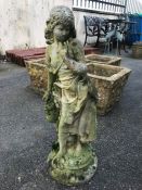Stone garden statue of a woman, approx 67cm in height