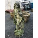 Stone garden statue of a woman, approx 67cm in height