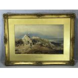 H B RICHARDSON, watercolour of a coastal cottage scene, approx 47cm x 29cm, in gilt frame, mount