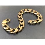 9ct Gold curb link bracelet approx 21cm and 37.1g
