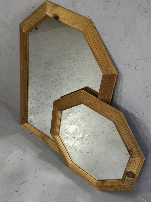 Pair of pine framed mirrors, the largest approx 93cm x 63cm - Image 2 of 3